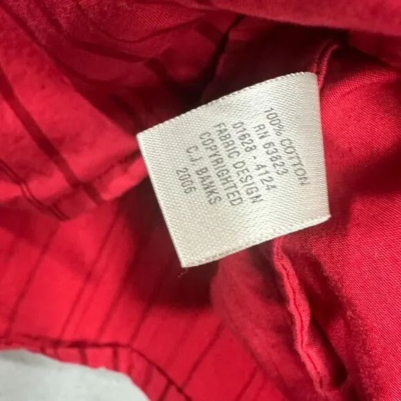 CJ Banks Womens Button Up Top Stripes Red Plus Size 1X - Picture 8 of 11